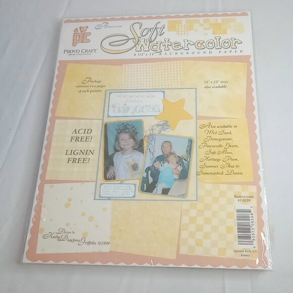 PROVO CRAFT SOFT WATERCOLOR SCRAPBOOK BACKGROUND PAPER 4 PACK BUNDLE - Picture 3 of 6